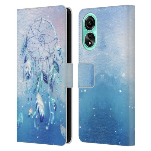 Simone Gatterwe Assorted Designs Blue Dreamcatcher Leather Book Wallet Case Cover For OPPO A78 4G