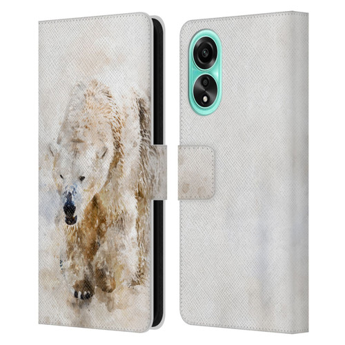 Simone Gatterwe Animals 2 Abstract Polar Bear Leather Book Wallet Case Cover For OPPO A78 4G
