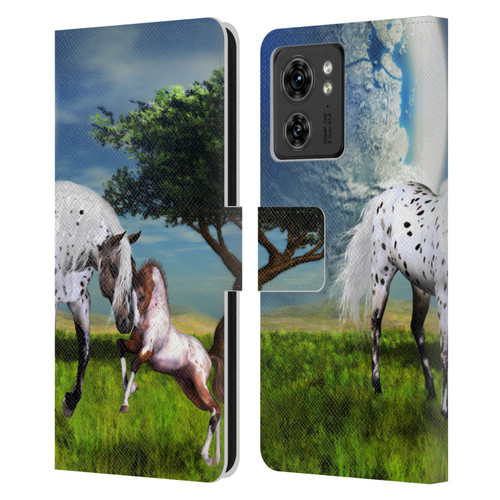 Simone Gatterwe Horses Love Forever Leather Book Wallet Case Cover For Motorola Moto Edge 40