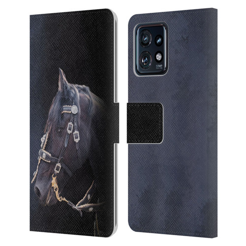 Simone Gatterwe Pegasus And Unicorns Friesian Horse Leather Book Wallet Case Cover For Motorola Moto Edge 40 Pro