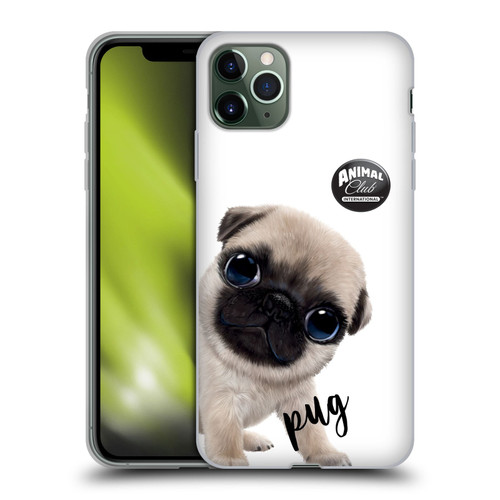 Animal Club International Faces Pug Soft Gel Case for Apple iPhone 11 Pro Max & MagSafe