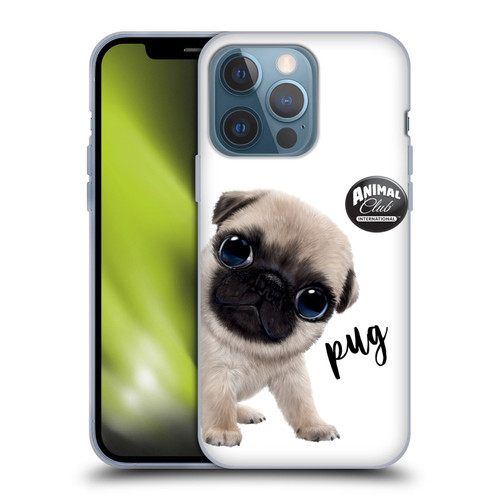 Animal Club International Faces Pug Soft Gel Case for Apple iPhone 13 Pro