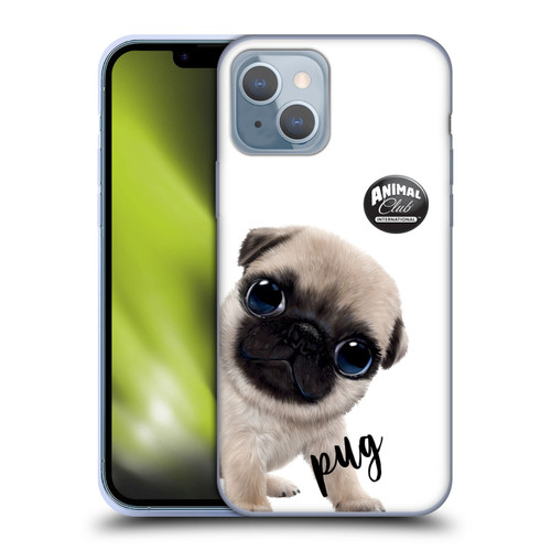 Animal Club International Faces Pug Soft Gel Case for Apple iPhone 14