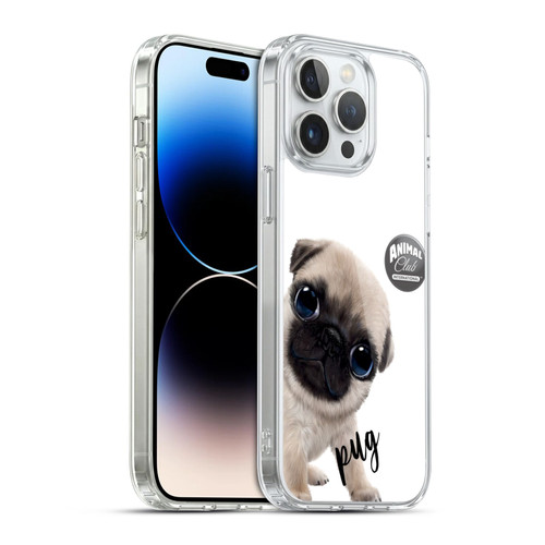 Animal Club International Faces Pug Soft Gel Case for Apple iPhone 14 Pro Max & MagSafe