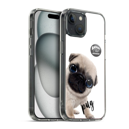 Animal Club International Faces Pug Soft Gel Case for Apple iPhone 15 Plus & MagSafe