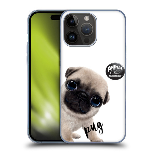 Animal Club International Faces Pug Soft Gel Case for Apple iPhone 15 Pro Max & MagSafe