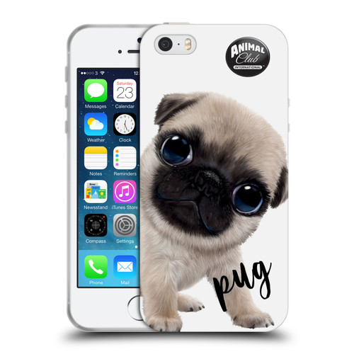 Animal Club International Faces Pug Soft Gel Case for Apple iPhone 5 / 5s / iPhone SE 2016