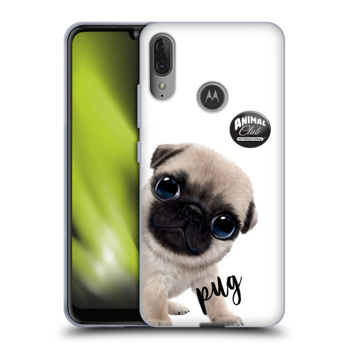 Animal Club International Faces Pug Soft Gel Case for Motorola Moto E6 Plus