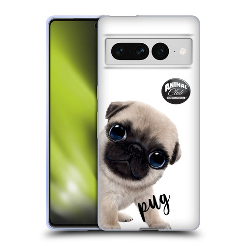 Animal Club International Faces Pug Soft Gel Case for Google Pixel 7 Pro