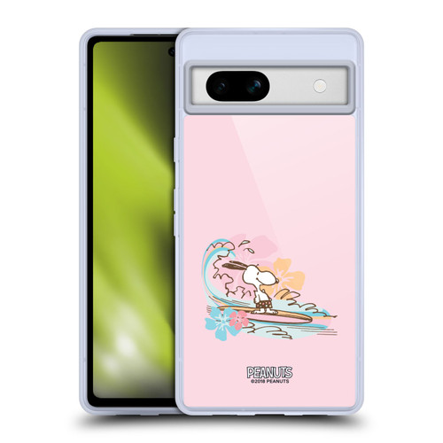 Peanuts Beach Snoopy Surf Soft Gel Case for Google Pixel 7a