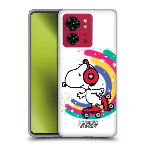Peanuts Snoopy Boardwalk Airbrush Colourful Skating Soft Gel Case for Motorola Moto Edge 40