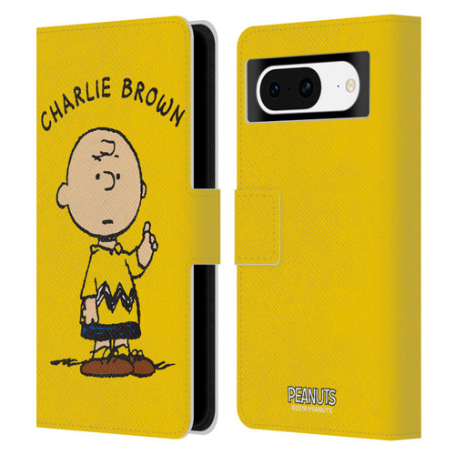 Peanuts Characters Charlie Brown Leather Book Wallet Case Cover For Google Pixel 8
