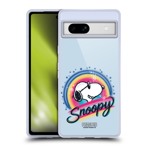 Peanuts Snoopy Boardwalk Airbrush Colourful Sunglasses Soft Gel Case for Google Pixel 7a