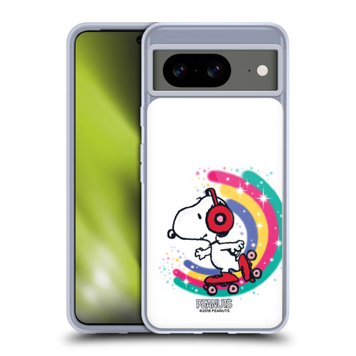 Peanuts Snoopy Boardwalk Airbrush Colourful Skating Soft Gel Case for Google Pixel 8