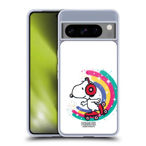 Peanuts Snoopy Boardwalk Airbrush Colourful Skating Soft Gel Case for Google Pixel 8 Pro
