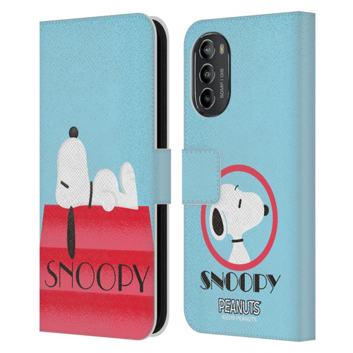 Peanuts Snoopy Deco Dreams House Leather Book Wallet Case Cover For Motorola Moto G82 5G