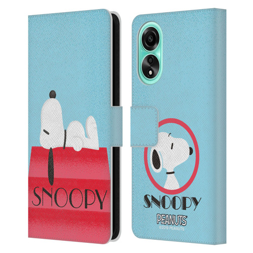 Peanuts Snoopy Deco Dreams House Leather Book Wallet Case Cover For OPPO A78 4G