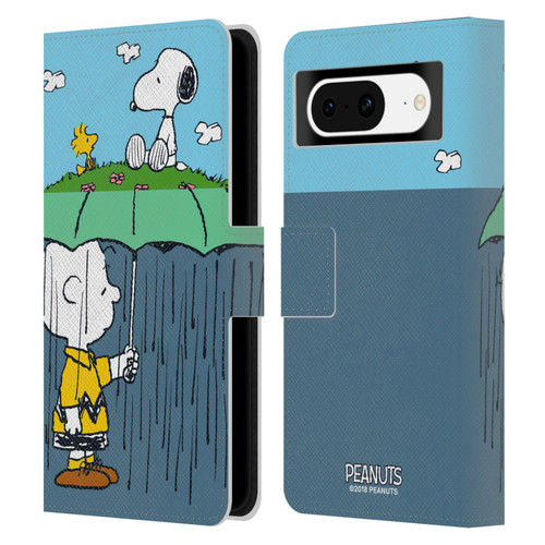 Peanuts Halfs And Laughs Charlie, Snoppy & Woodstock Leather Book Wallet Case Cover For Google Pixel 8