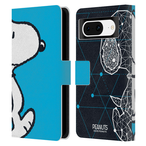 Peanuts Halfs And Laughs Snoopy Geometric Leather Book Wallet Case Cover For Google Pixel 8