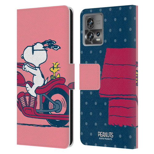 Peanuts Halfs And Laughs Snoopy & Woodstock Leather Book Wallet Case Cover For Motorola Moto Edge 30 Fusion