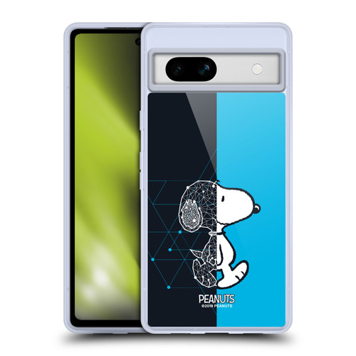 Peanuts Halfs And Laughs Snoopy Geometric Soft Gel Case for Google Pixel 7a