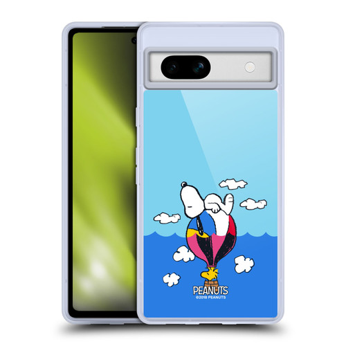 Peanuts Halfs And Laughs Snoopy & Woodstock Balloon Soft Gel Case for Google Pixel 7a