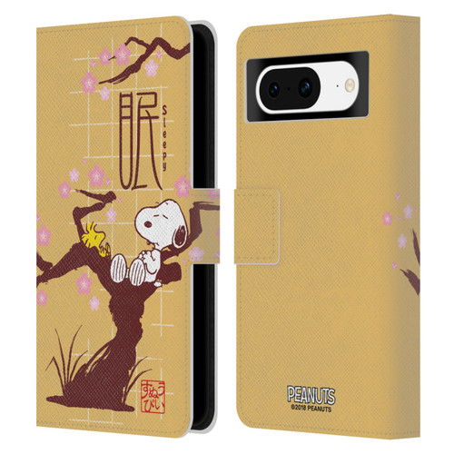 Peanuts Oriental Snoopy Sleepy Leather Book Wallet Case Cover For Google Pixel 8