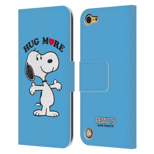 Peanuts Snoopy Hug More Leather Book Wallet Case Cover For Apple iPod Touch 5G 5th Gen