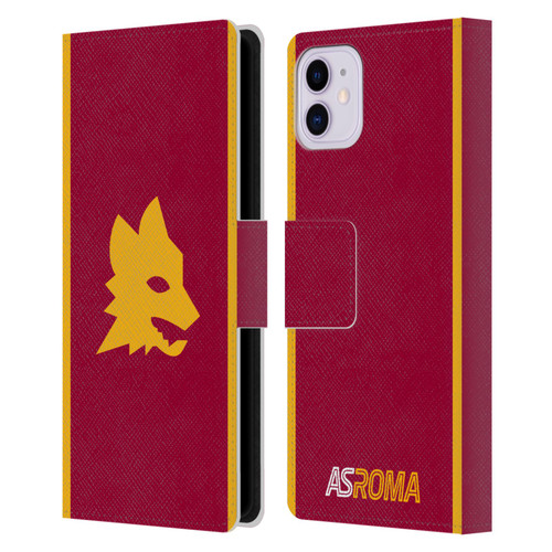 AS Roma 2023/24 Crest Kit Home Leather Book Wallet Case Cover For Apple iPhone 11