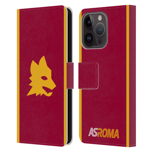 AS Roma 2023/24 Crest Kit Home Leather Book Wallet Case Cover For Apple iPhone 15 Pro