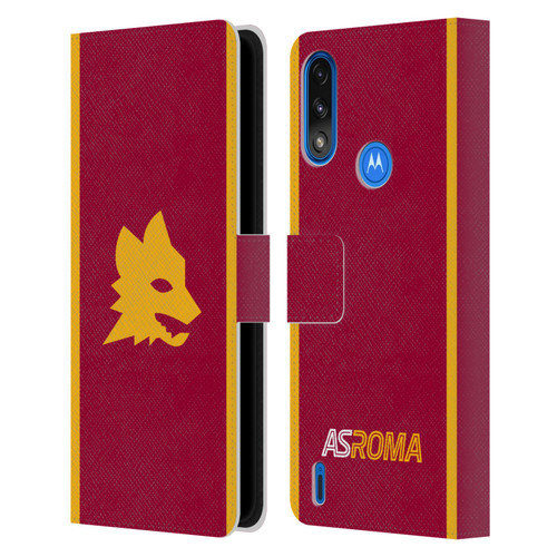 AS Roma 2023/24 Crest Kit Home Leather Book Wallet Case Cover For Motorola Moto E7 Power / Moto E7i Power