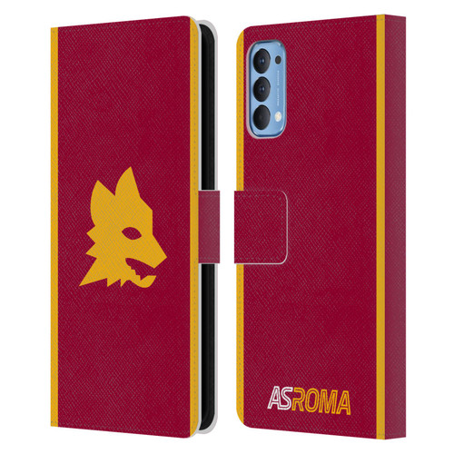 AS Roma 2023/24 Crest Kit Home Leather Book Wallet Case Cover For OPPO Reno 4 5G