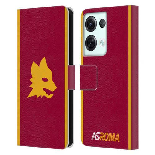 AS Roma 2023/24 Crest Kit Home Leather Book Wallet Case Cover For OPPO Reno8 Pro