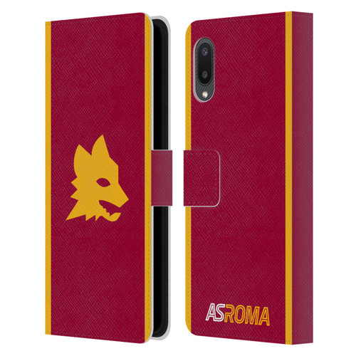 AS Roma 2023/24 Crest Kit Home Leather Book Wallet Case Cover For Samsung Galaxy A02/M02 (2021)