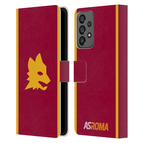 AS Roma 2023/24 Crest Kit Home Leather Book Wallet Case Cover For Samsung Galaxy A73 5G (2022)