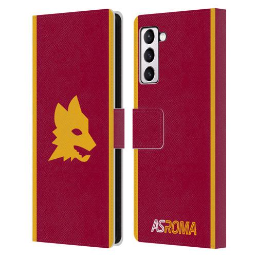 AS Roma 2023/24 Crest Kit Home Leather Book Wallet Case Cover For Samsung Galaxy S21+ 5G