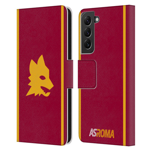 AS Roma 2023/24 Crest Kit Home Leather Book Wallet Case Cover For Samsung Galaxy S22+ 5G