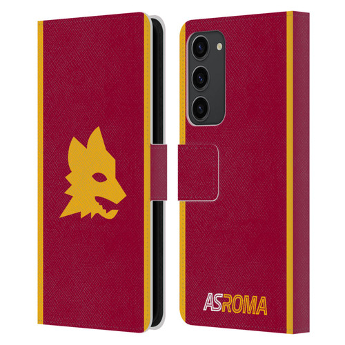 AS Roma 2023/24 Crest Kit Home Leather Book Wallet Case Cover For Samsung Galaxy S23+ 5G