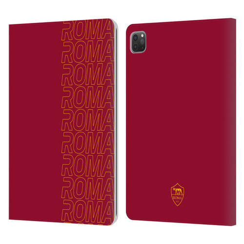 AS Roma Crest Graphics Echo Leather Book Wallet Case Cover For Apple iPad Pro 11 2020 / 2021 / 2022