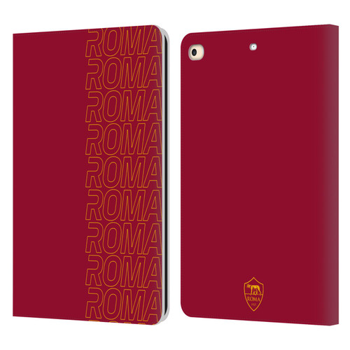 AS Roma Crest Graphics Echo Leather Book Wallet Case Cover For Apple iPad 9.7 2017 / iPad 9.7 2018