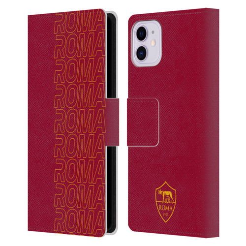 AS Roma Crest Graphics Echo Leather Book Wallet Case Cover For Apple iPhone 11
