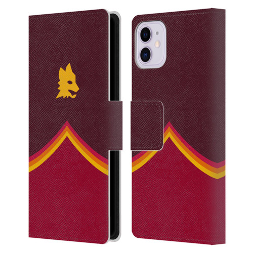 AS Roma Crest Graphics Wolf Leather Book Wallet Case Cover For Apple iPhone 11