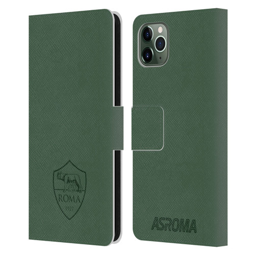 AS Roma Crest Graphics Full Colour Green Leather Book Wallet Case Cover For Apple iPhone 11 Pro Max