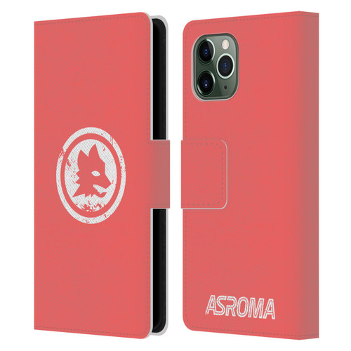 AS Roma Crest Graphics Pink Distressed Leather Book Wallet Case Cover For Apple iPhone 11 Pro
