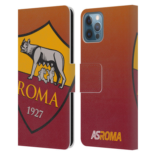 AS Roma Crest Graphics Gradient Leather Book Wallet Case Cover For Apple iPhone 12 / iPhone 12 Pro