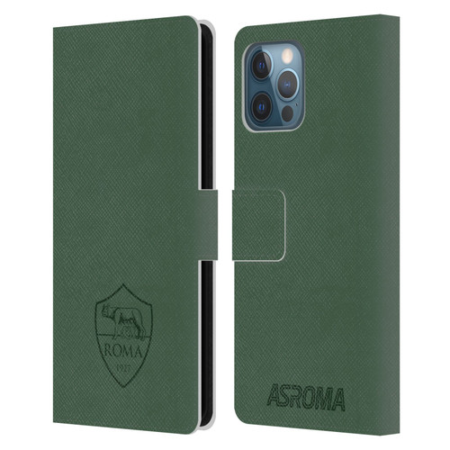 AS Roma Crest Graphics Full Colour Green Leather Book Wallet Case Cover For Apple iPhone 12 Pro Max