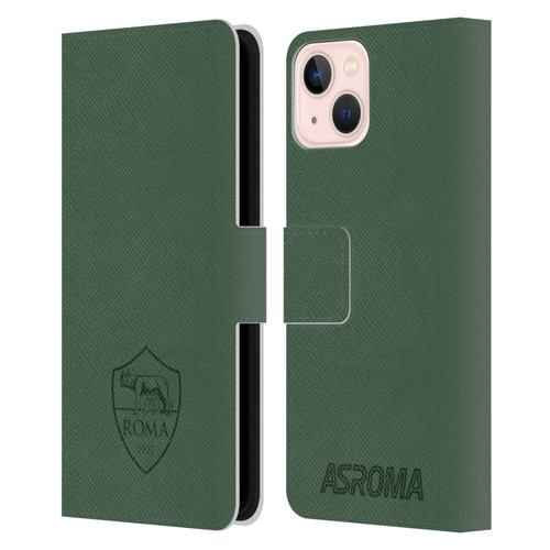 AS Roma Crest Graphics Full Colour Green Leather Book Wallet Case Cover For Apple iPhone 13