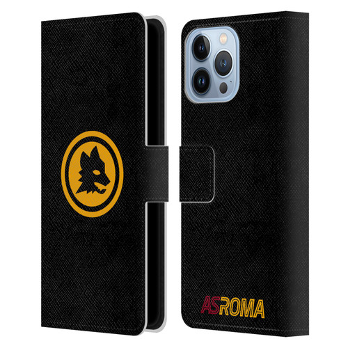 AS Roma Crest Graphics Black And Gold Leather Book Wallet Case Cover For Apple iPhone 13 Pro Max