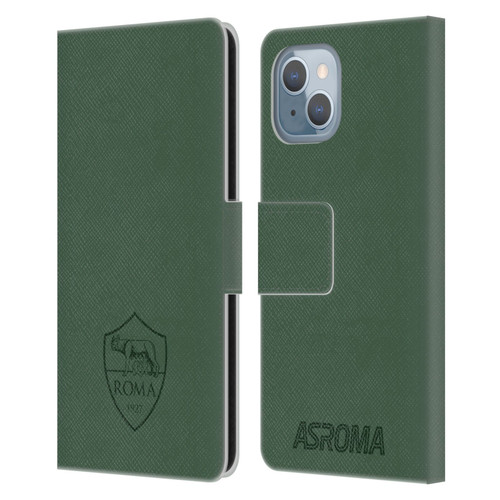 AS Roma Crest Graphics Full Colour Green Leather Book Wallet Case Cover For Apple iPhone 14