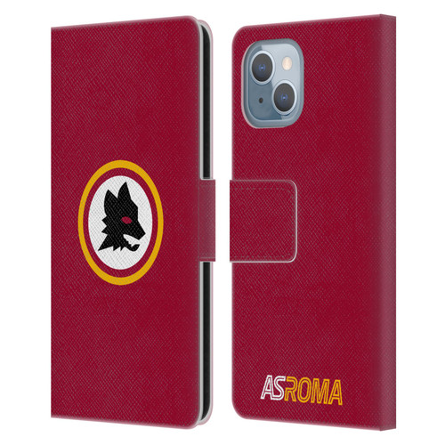 AS Roma Crest Graphics Wolf Circle Leather Book Wallet Case Cover For Apple iPhone 14